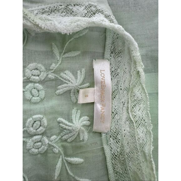 LOVESHACKFANCY - Ronda Embroidered Puff Sleeve Blouse - Picture 8 of 12